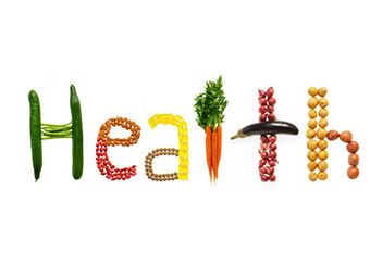 variety of foods spelling health